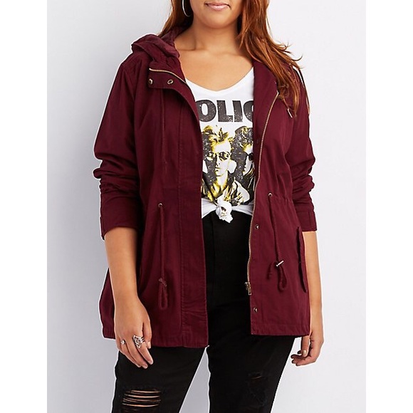 maroon anorak jacket